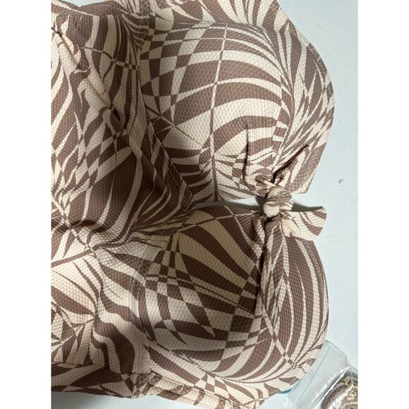 Kona Sol Neutral Palm Leaves One Piece Swimsuit XL 16 - Picture 2 of 6